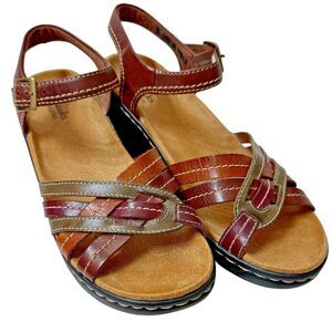 Clarks Sandal Womens 9.5 M Lexi Elm Brown Casual Comfort Leather Bendables